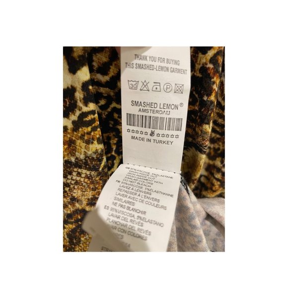 Smashed Lemon Crew Neck Faux Wrap Dress Size 8 Yellow and black - Picture 6 of 12